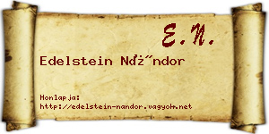 Edelstein Nándor névjegykártya